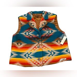 Pendleton Aztec Stripe Wool Blanket Vest | NWT Vintage | Size XL (Unisex)
